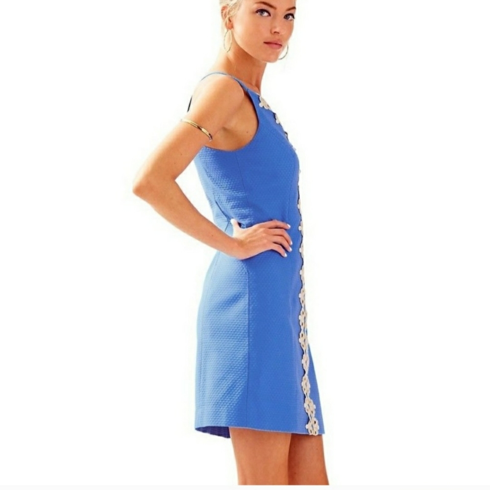 Lilly Pullitzer Pearl Shift Dress Lapis Blue Sz 6 - Picture 4 of 11